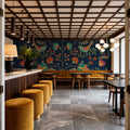 Folk Floral I Dark Mural Wallpaper - room preview 06