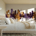 Johannesburg South Africa Skyline Purple & Gold Mural Wallpaper - room preview 06