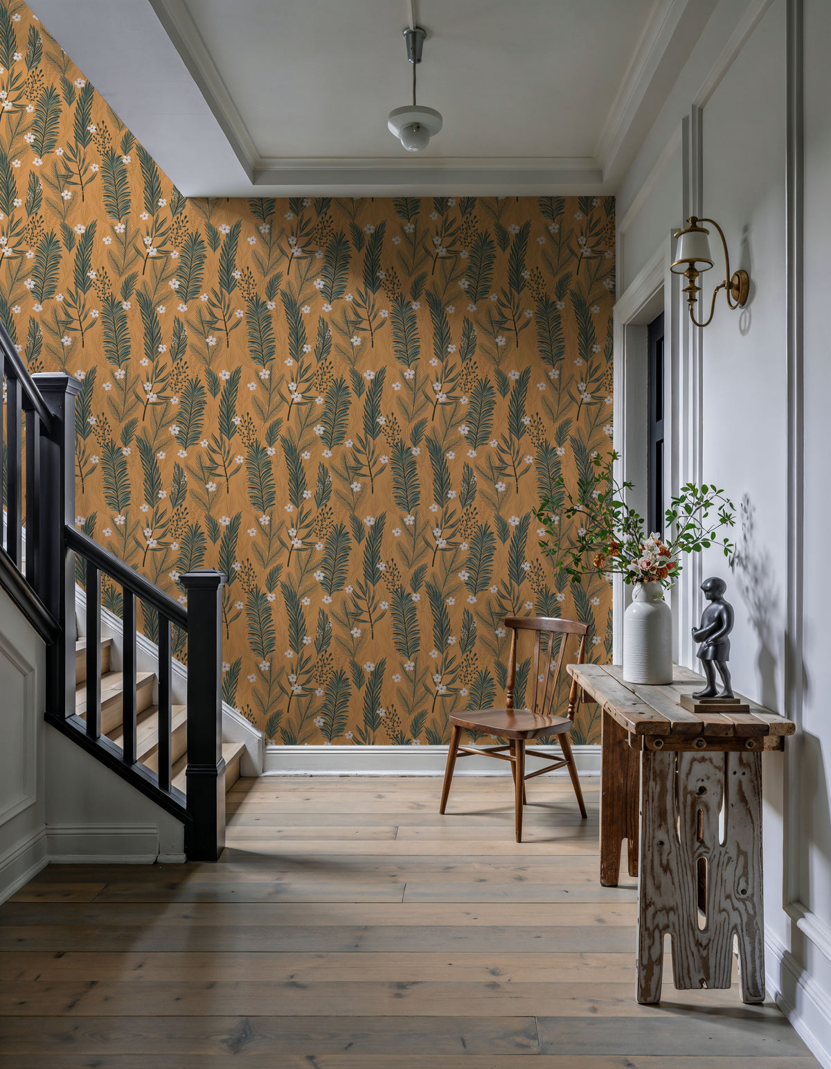 Spruce and Blooms Mural Wallpaper - room preview 06