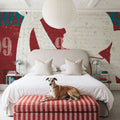 Womens Scoreboard Basketball Mural Wallpaper - room preview 06