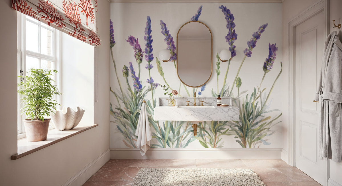 Lavender Line Mural Wallpaper - room preview 06