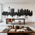 San Antonio Texas Skyline Black & White Mural Wallpaper - room preview 06