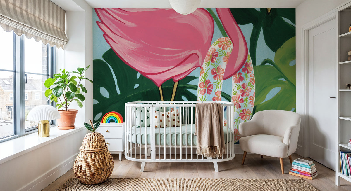Flamingo Happy Hour II Mural Wallpaper - room preview 06