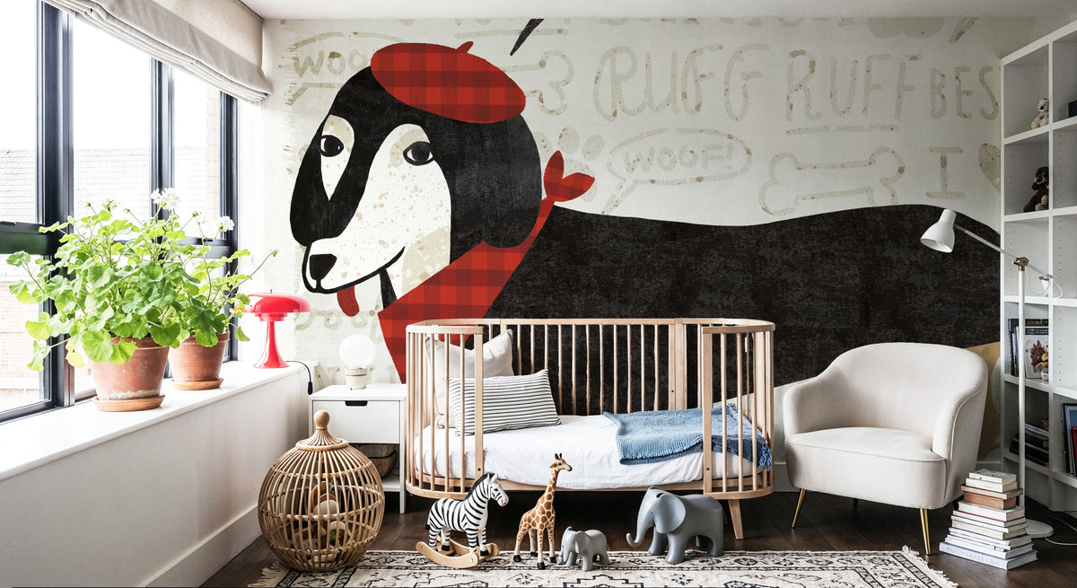 Puppy Love IX Mural Wallpaper - room preview 06