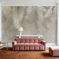 Palms Above, Sage Green Mural Wallpaper - room preview 06