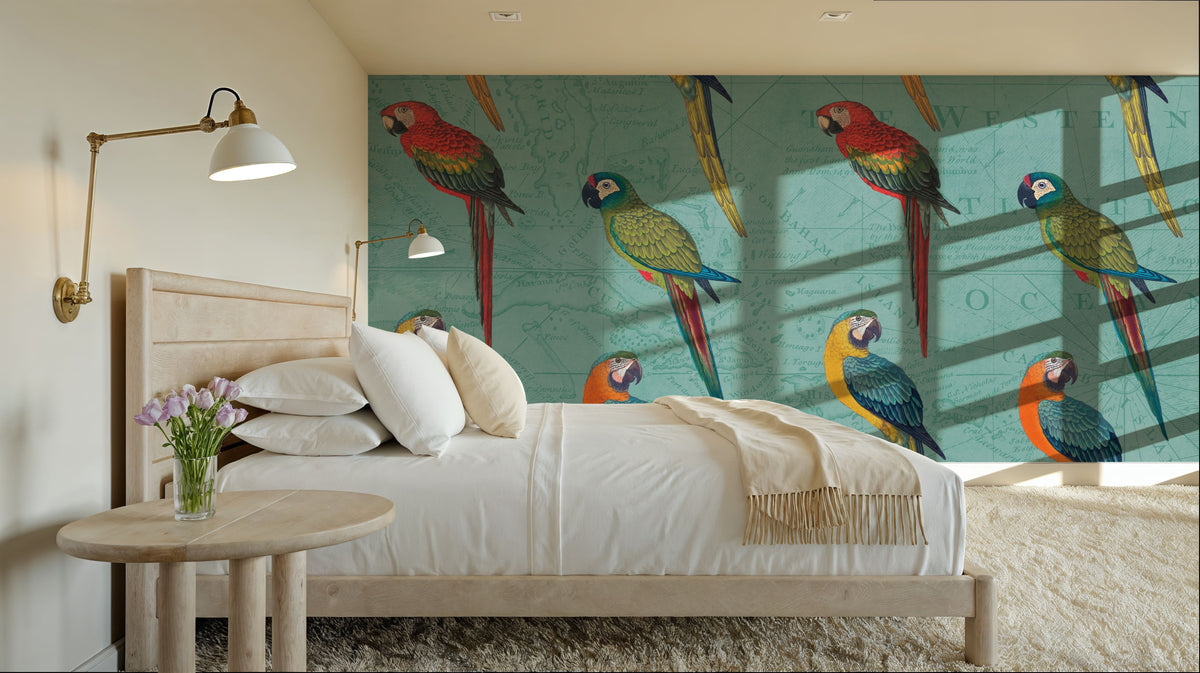 Parrot Paradise III Mural Wallpaper - room preview 06