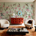 Tulips & Birds, Mint Mural Wallpaper - room preview 06