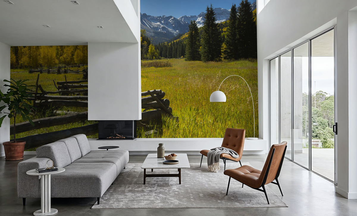 Mountain Meadow Path Mural Wallpaper - room preview 06