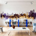 Istanbul Turkey Skyline Purple & Gold Mural Wallpaper - room preview 06