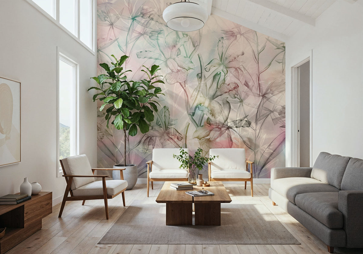 Orchid Mirage Mural Wallpaper - Edition 4 - room preview 06