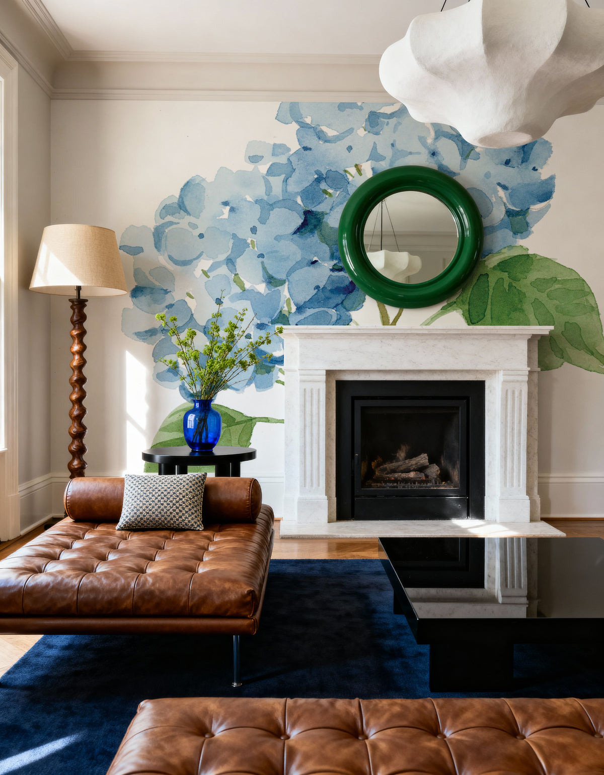 Blue Hydrangea I Mural Wallpaper - room preview 06