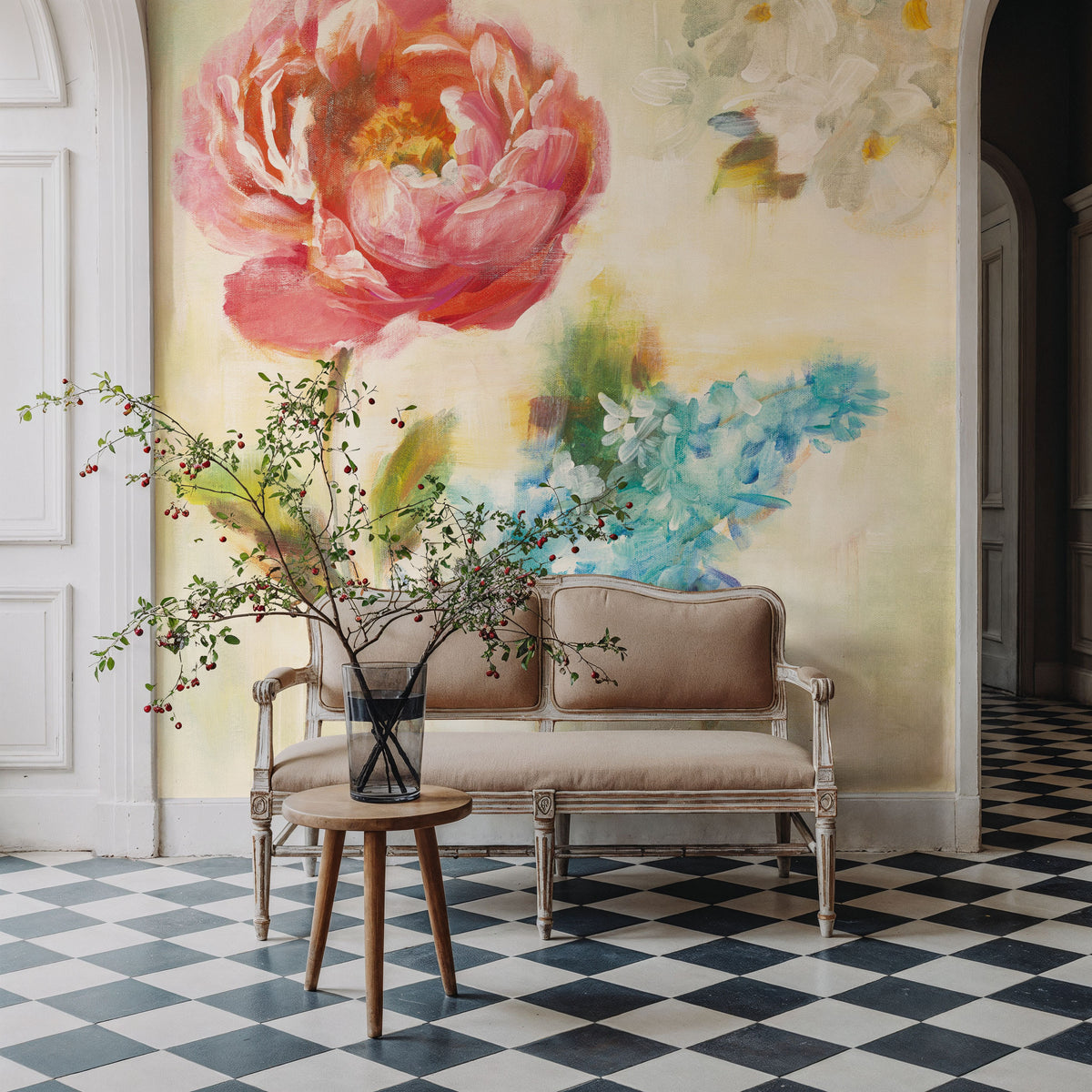 Contemporary Flower I Mural Wallpaper - room preview 06