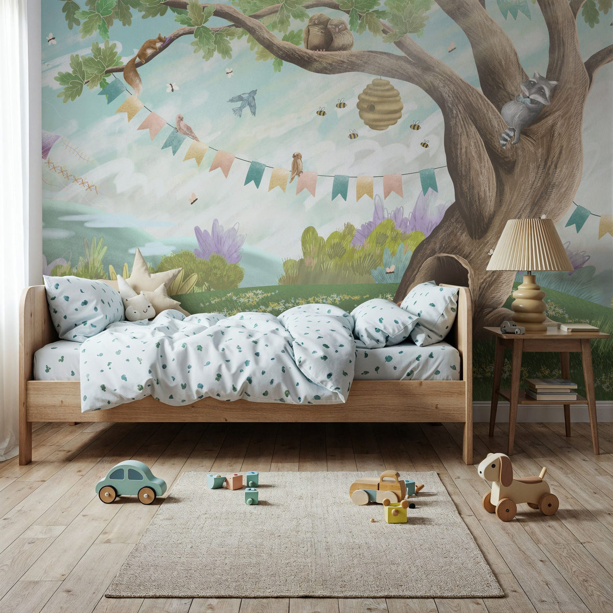 Oak Hill Slumber, Spring Green Mural Wallpaper - room preview 06
