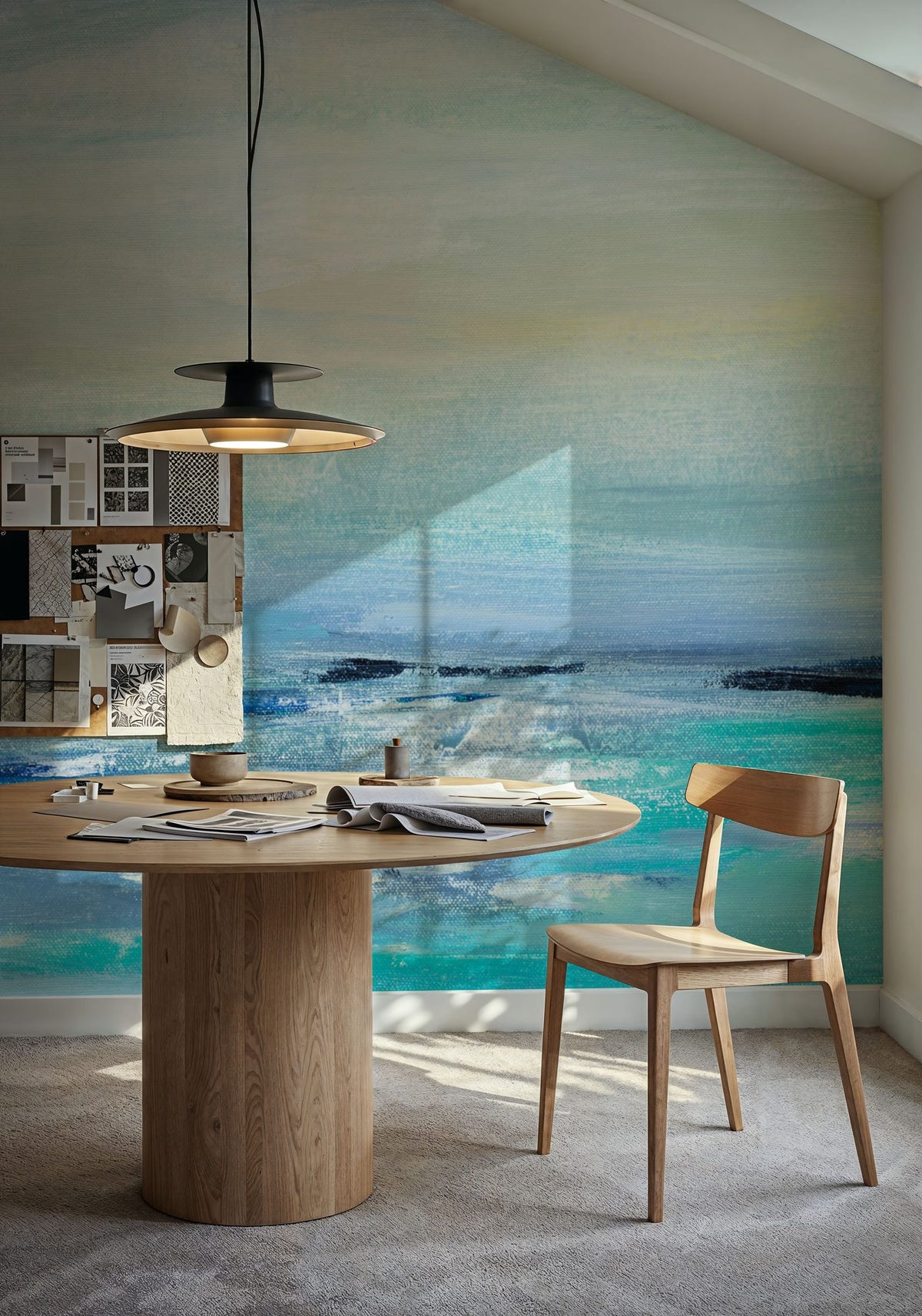 Turquoise Sea Waves II Mural Wallpaper - room preview 06