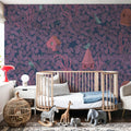 Bird House Oak, Purple Mural Wallpaper - room preview 06