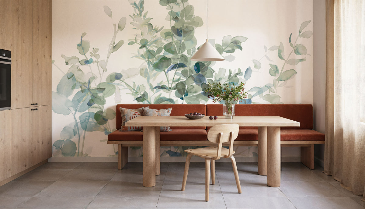 Eucalyptus I Cool Mural Wallpaper - room preview 06