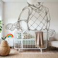 Teddy Bear Golf Sketch Mural Wallpaper - room preview 06