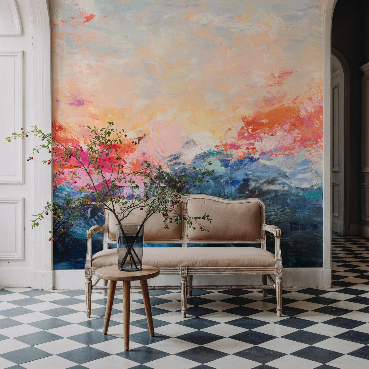 Red Sky At Morning Mural Wallpaper - room preview 06