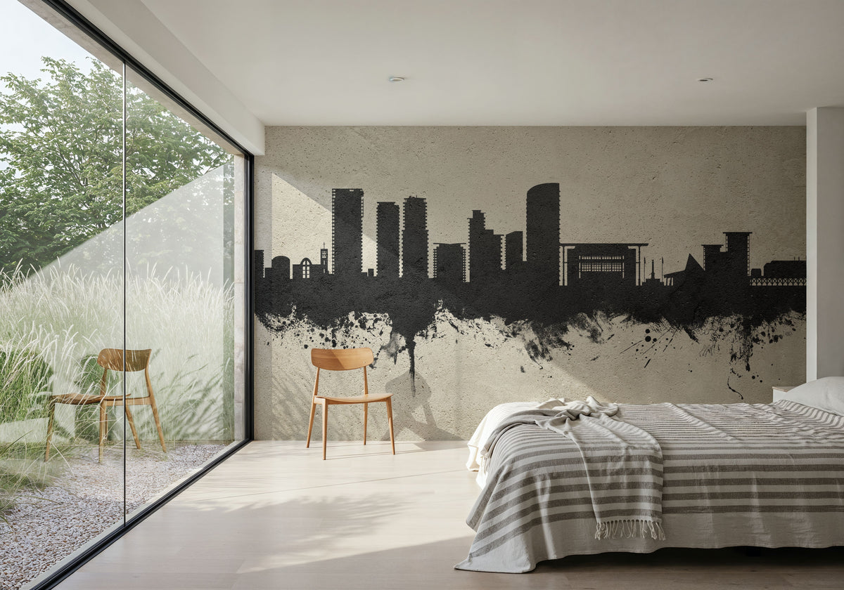 Darwin Australia Skyline Concrete Mural Wallpaper - room preview 06