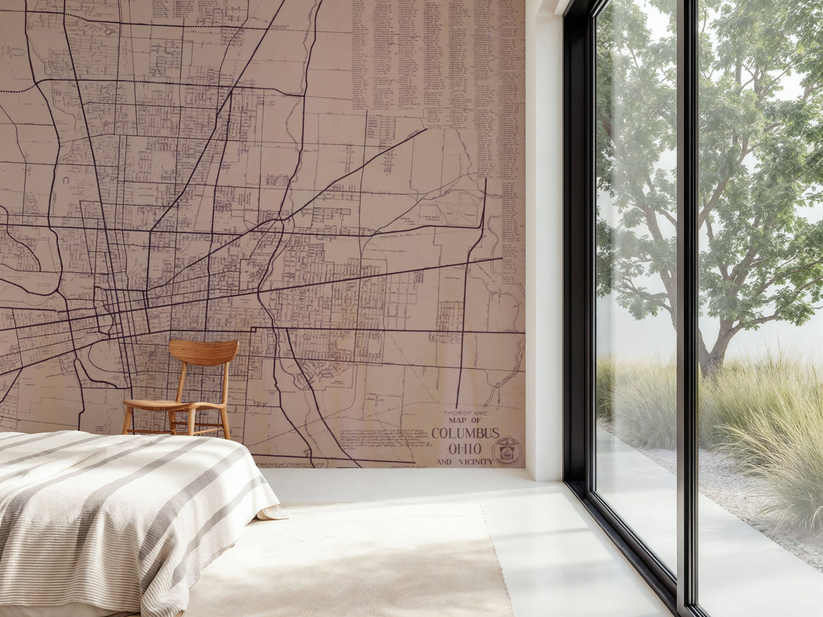 Map of Columbus Ohio and Vicinity Mural Wallpaper - room preview 06
