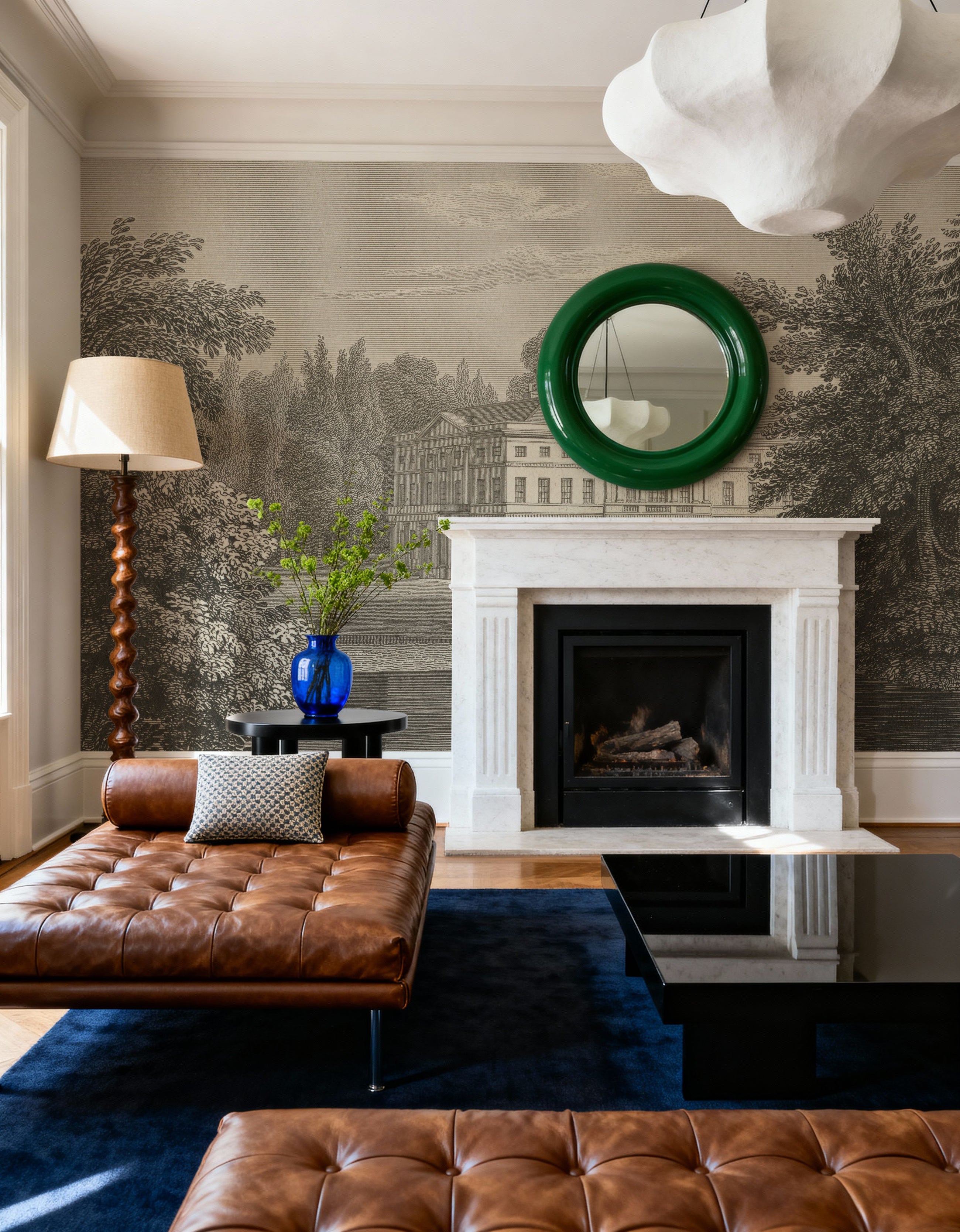 Busbridge Estate Etching Mural Wallpaper