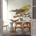 Yellow Paper Bird Mural Wallpaper - room preview 06