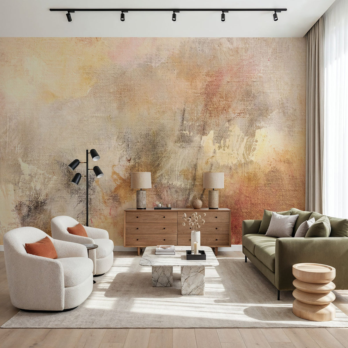 Dwellpaper Soft Abstract Beige Mural Wallpaper image 6