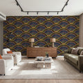 Moody Tiles, Warm Mural Wallpaper - room preview 06