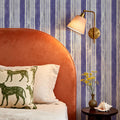 Botanical Blue Thick Lines Mural Wallpaper - room preview 06