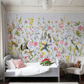 Bird Garden Light Blue Mural Wallpaper - room preview 06