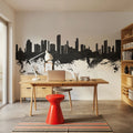 Honolulu Hawaii Skyline Black & White Mural Wallpaper - room preview 06