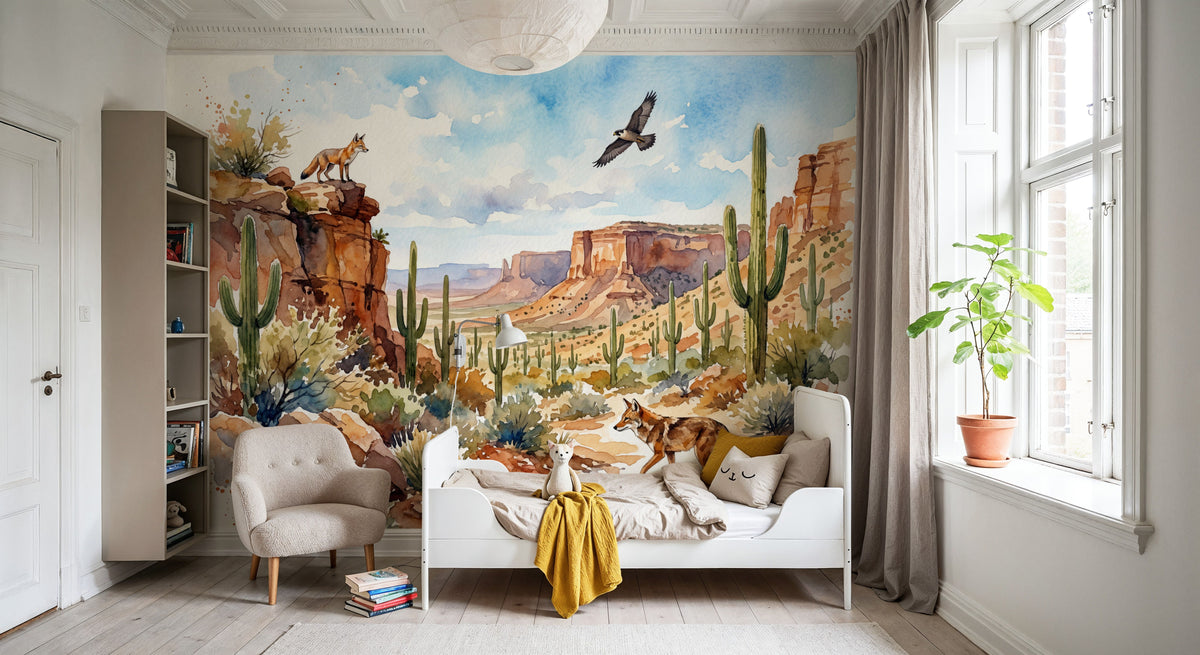 Sonoman Hunter - Watercolor Landscapes Series Mural Wallpaper - room preview 06