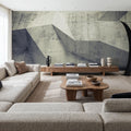 Concrete Shapes Warm Gray Mural Wallpaper - room preview 06