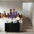 Denver Skyline Purple & Gold Mural Wallpaper - room preview 06