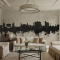 Fayetteville Arkansas Skyline Concrete Mural Wallpaper - room preview 06