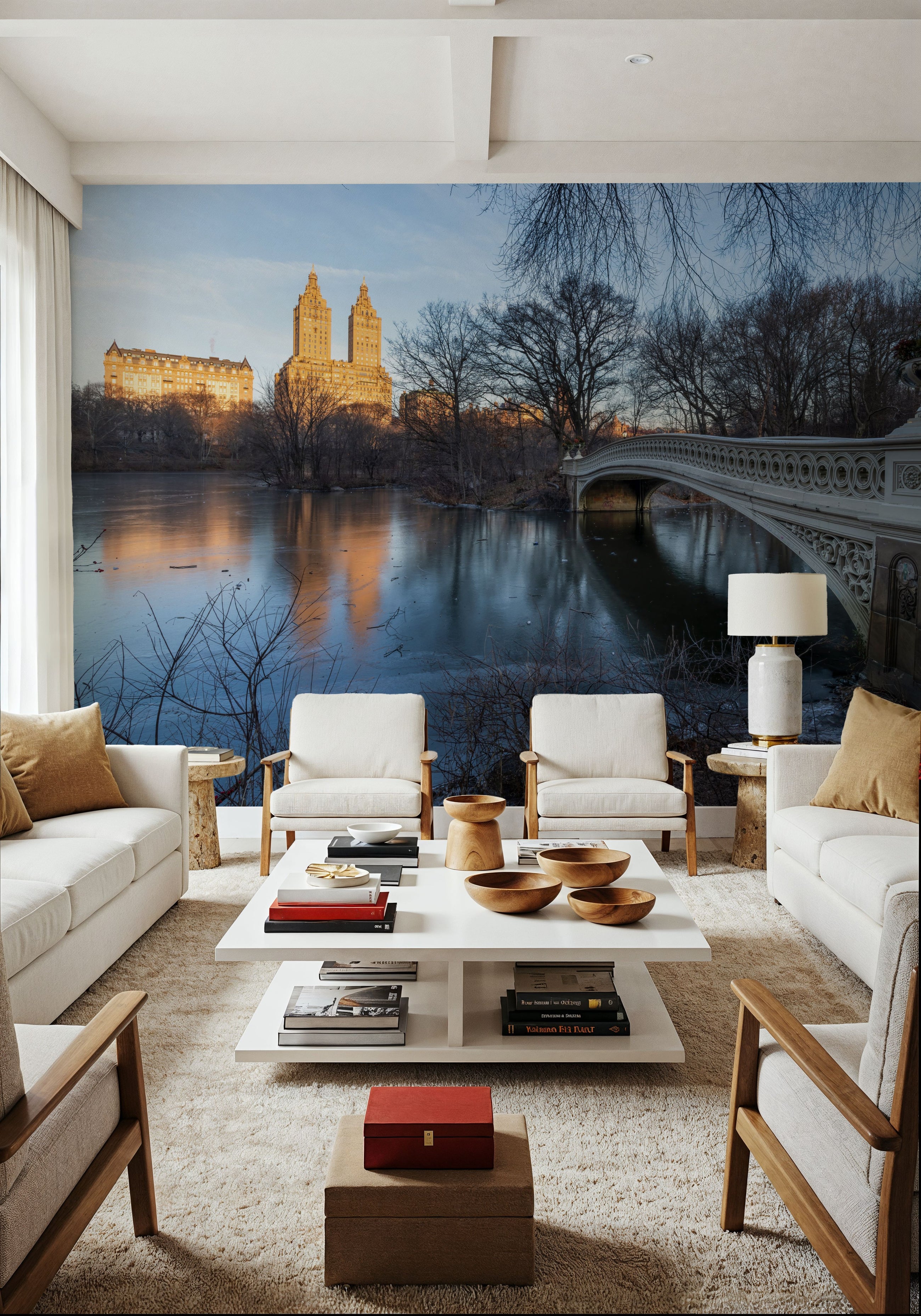 Bow Bridge Walks Mural Wallpaper