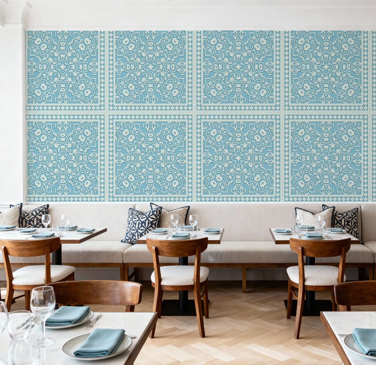 Mission Cement Tiles, Sky Mural Wallpaper - room preview 06