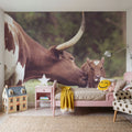 Longhorn Pasture Pair Mural Wallpaper - room preview 06