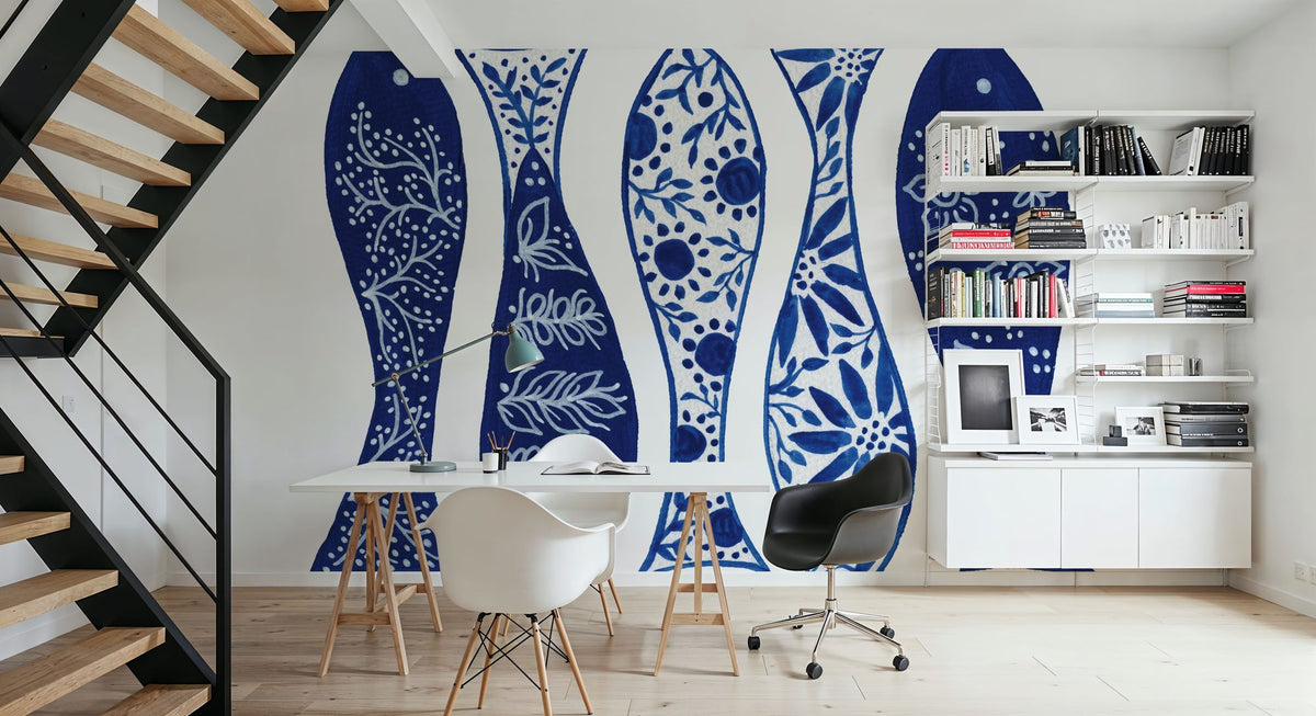 Coastal Chinoiserie VII Mural Wallpaper - room preview 06