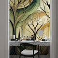 Vintage Treescape Essence in Art Deco Mural Wallpaper - room preview 06