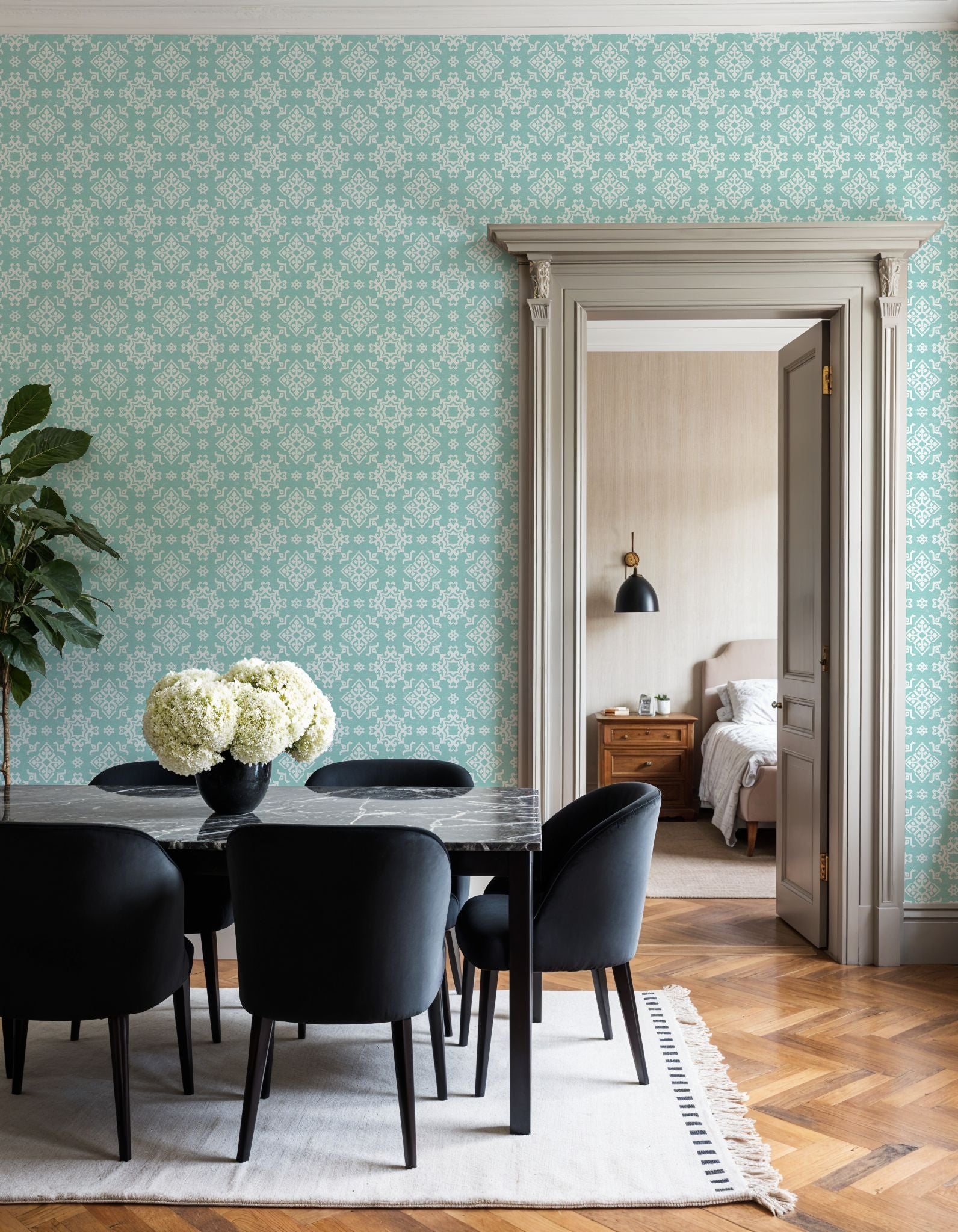 Atlantic Flakes Light Blue Mural Wallpaper