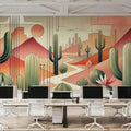 Cactus Sunset Vista Mural Wallpaper - room preview 06