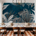Frosty Leaves Mural Wallpaper - Blue Tone - room preview 06