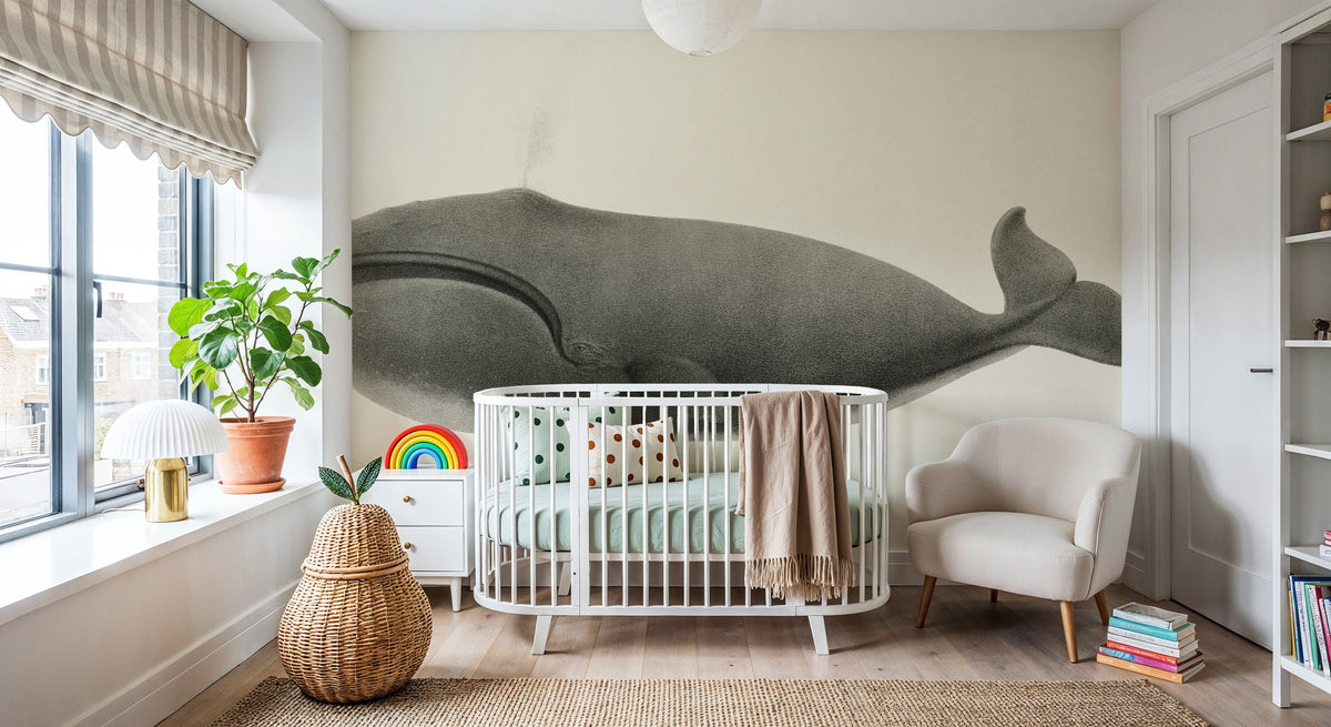 North Pacific Right Whale Mural Wallpaper - room preview 06