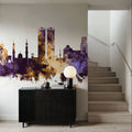 Ras Al Khaimah Skyline Purple & Gold Mural Wallpaper - room preview 06