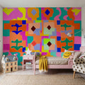 Neon Peru Pattern Mural Wallpaper - room preview 06