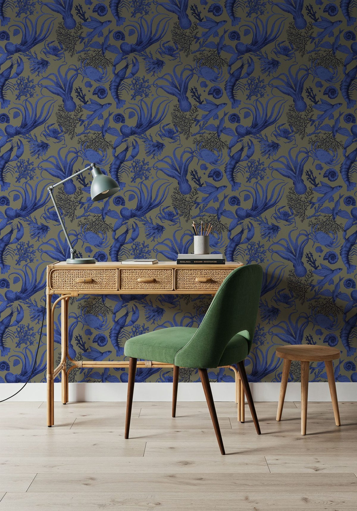 Ocean Miracles, Blue Green Mural Wallpaper - room preview 06