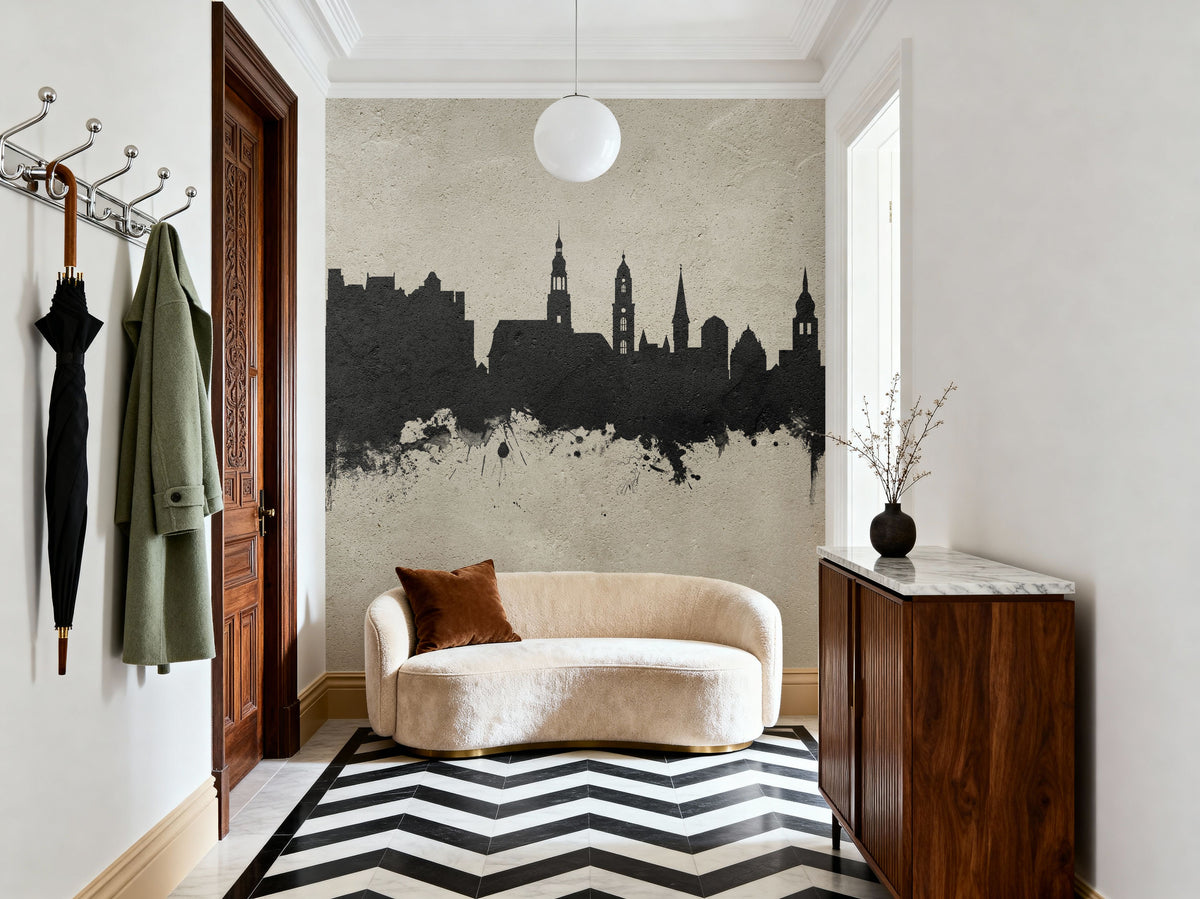 Heidelberg Germany Skyline Concrete Mural Wallpaper - room preview 06