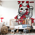 Neko Cat Mural Wallpaper - room preview 06