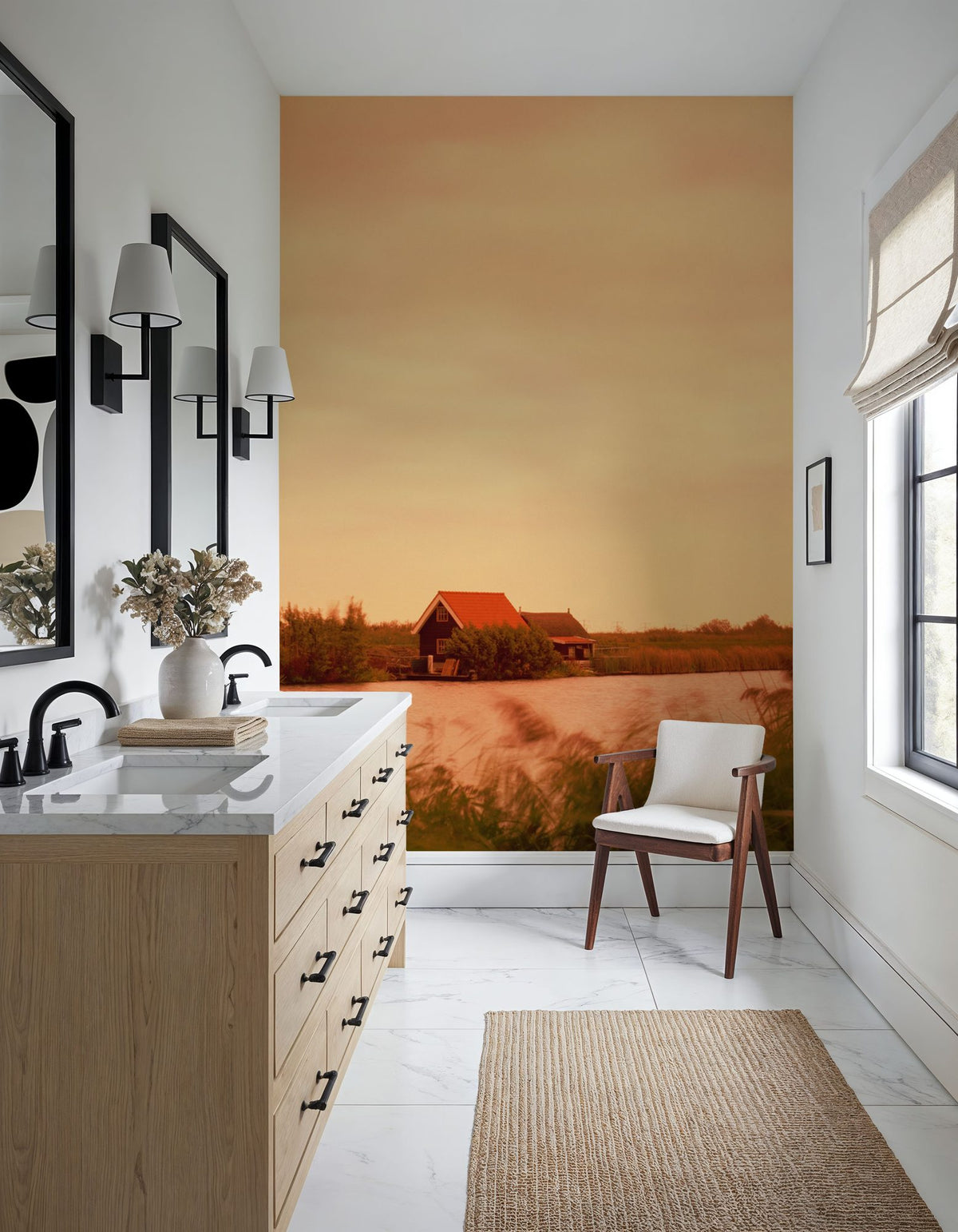 Dutch Sunset Windmills Mural Wallpaper - room preview 06